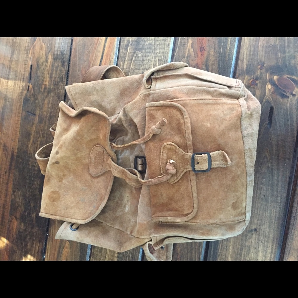 Vintage full size leather backpack